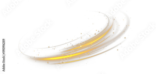 
Dust line. A golden, magical light trail with shimmering particles on a transparent background.