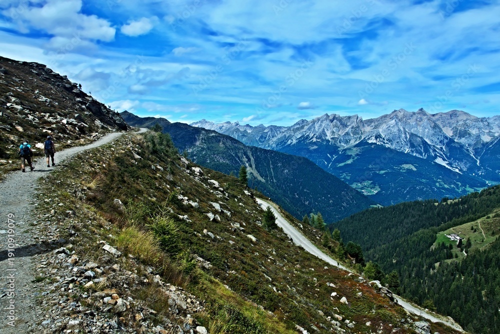 Fototapeta premium Austrian Alps - view from the path to the upper cable car station
