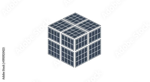 Solar panel cube structure energy.