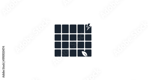 Solar panel with broken photovoltaic cells.