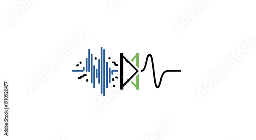 Sound wave play button icon.