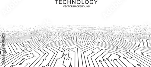 Abstract vector illustration of technology circuit background with electronic pathways and connections symbolizing digital infrastructure, innovation, and modern design