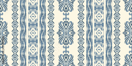Abstract ethnic ikat background. Ethnic seamless pattern in tribal. Fabric Mexican style. Design for wallpaper, vector illustration, fabric, clothing, carpet, textile, batik, and embroidery.