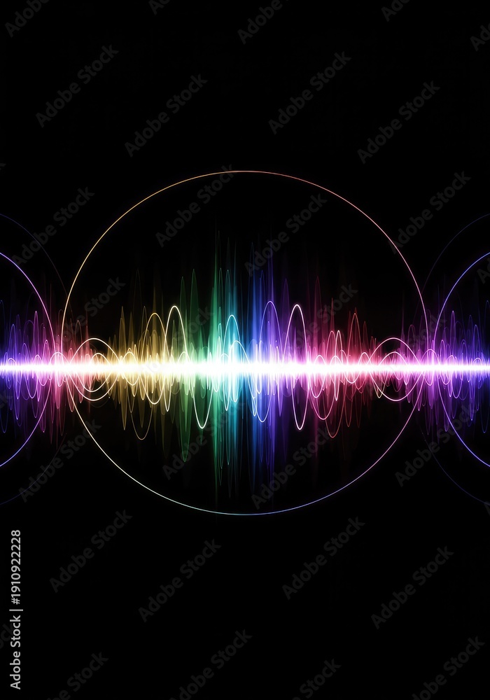 Fototapeta premium Abstract background showing dynamic light energy waves and spectral color patterns, representing optical physics and frequency measurement ,infrared ,digital ,technology