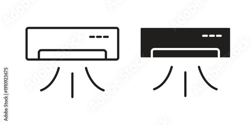 Air conditioning icon illustrations. Pack of vector icons for ui ux