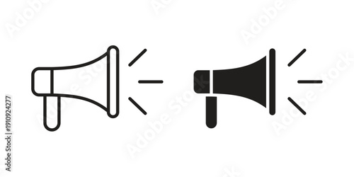 announcement icon illustrations. Pack of vector icons for ui ux