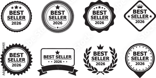 Best seller labels and badges for products  various designs