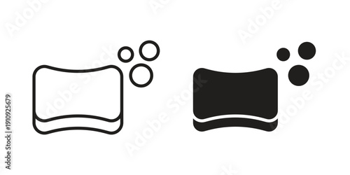 Bath sponge icon illustrations. Pack of vector icons for ui ux