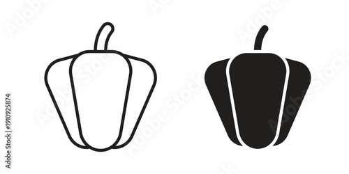 Bell pepper icon illustrations. Pack of vector icons for ui ux