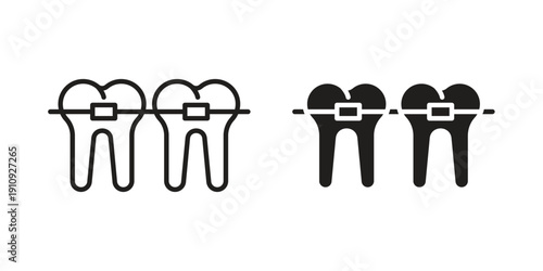 Braces icon illustrations. Pack of vector icons for ui ux