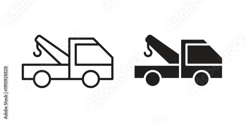 Car crane icon illustrations. Pack of vector icons for ui ux