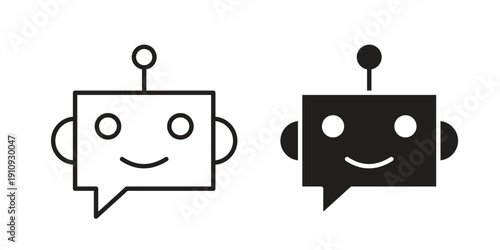 Chat bot assistance icon illustrations. Pack of vector icons for ui ux