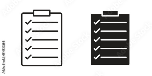 Checklist icon illustrations. Pack of vector icons for ui ux