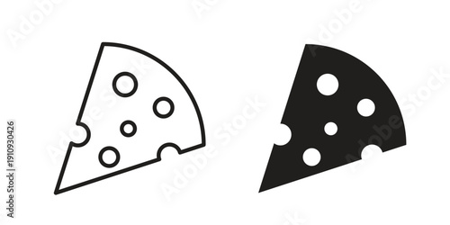 Cheese slice icon illustrations. Pack of vector icons for ui ux