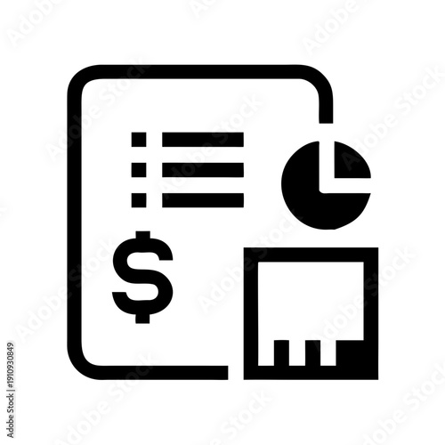 Financial Report Analytics Document Icon Vector
