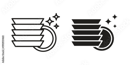 Clean plate icon illustrations. Pack of vector icons for ui ux