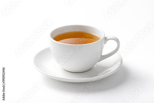 Wallpaper Mural Minimalist white ceramic tea cup on white background, soft shadows, studio lighting Torontodigital.ca