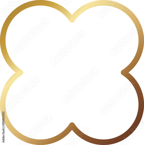 高級感のあるクローバーのメタルフレーム　ゴールド