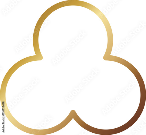 高級感のあるクローバーのメタルフレーム　ゴールド