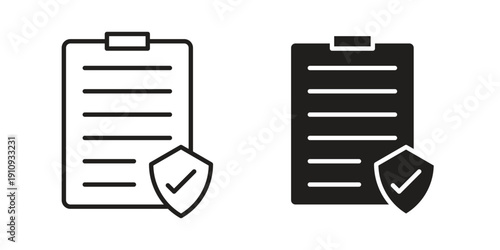 Contract coverage icon illustrations. Pack of vector icons for ui ux