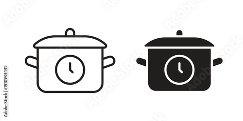 Cooking time icon illustrations. Pack of vector icons for ui ux