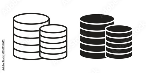 Database icon illustrations. Pack of vector icons for ui ux