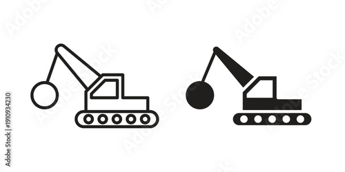 Demolition icon illustrations. Pack of vector icons for ui ux