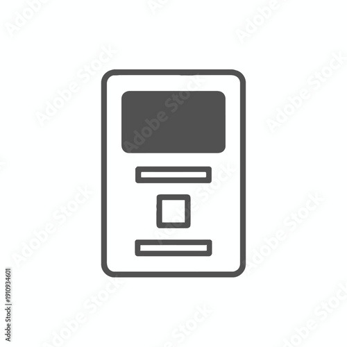 Minimalist icon of a classic desktop printer with paper tray and control panel