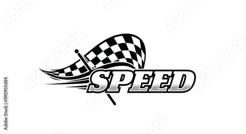 Checkered Flag Speed Logo Design.