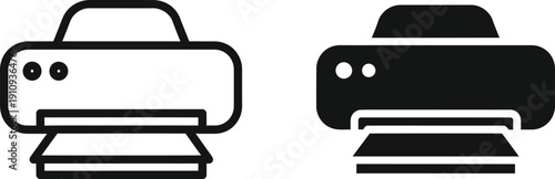 Printer icons in black and white