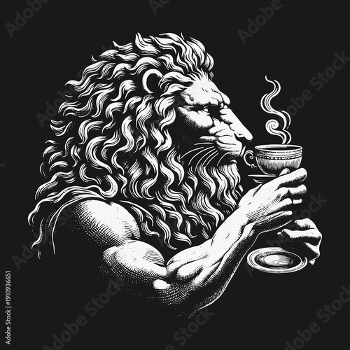 Lions Morning Ritual: A Regal Sip of Coffee.