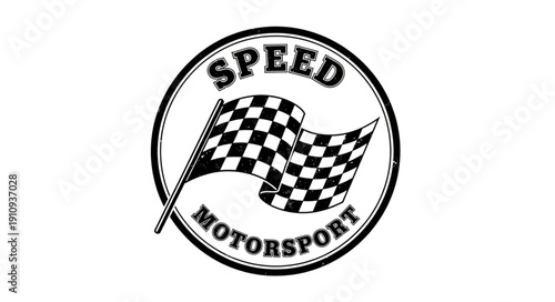 Checkered Flag Racing Logo Design.