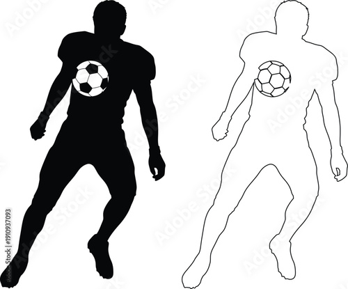 A comparison of a soccer player silhouette with a generic human outline