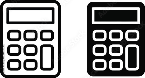 Calculator icons in black and white