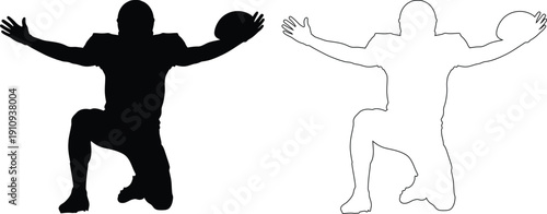 Contrasting silhouettes of a person in dynamic and static poses against a plain background