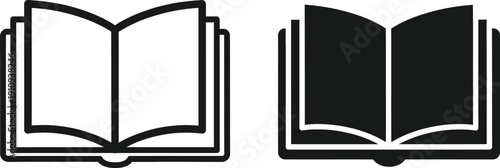 Two Black and White Book Icons