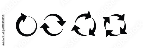 Set of red circle arrow icon. Rotate arrow and spinning loading symbol. Circular rotation loading elements, redo process. Vector set of circle arrows isolated on white