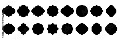 Islamic frame icon set. With flat style. Vector illustration.