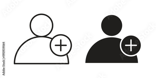 Follow icon illustrations. Pack of vector icons for ui ux