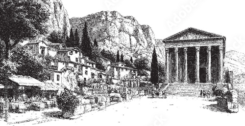 Pompei, Italy illustration on a white background. This vector illustration can be used in any size you like for advertising, logos, and other work.