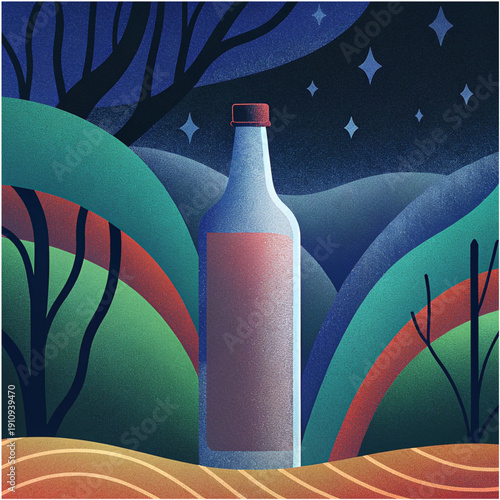 “Transparent Glass Water Bottle in Minimal Commercial Product Photography Style”