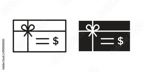 Gift voucher icon illustrations. Pack of vector icons for ui ux
