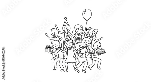 Children Celebrating Birthday Party Together.