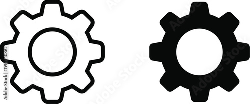 Gear icons for settings and settings