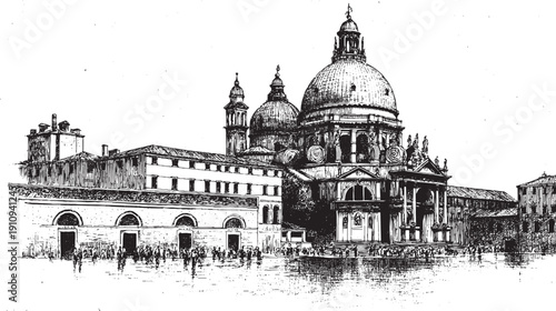 St Mark's Basilica, Venice, Italy illustration on a white background. This vector illustration can be used in any size you like for advertising, logos, and other work.
