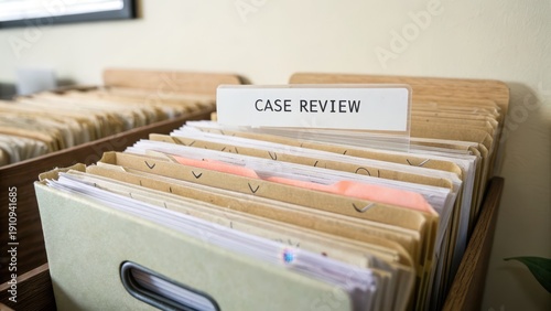 Organized Office Filing System for Case Review and Documentation Process