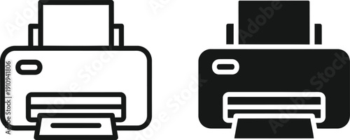 Printer icons in black and white