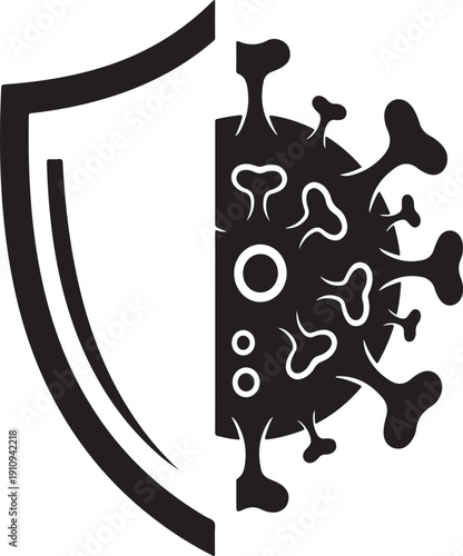 Protective shield against virus threat in modern graphic design