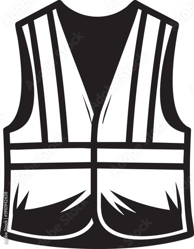 A high-visibility safety vest is prominently displayed against a neutral background from a frontal viewpoint