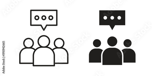 Group discussion icon illustrations. Pack of vector icons for ui ux